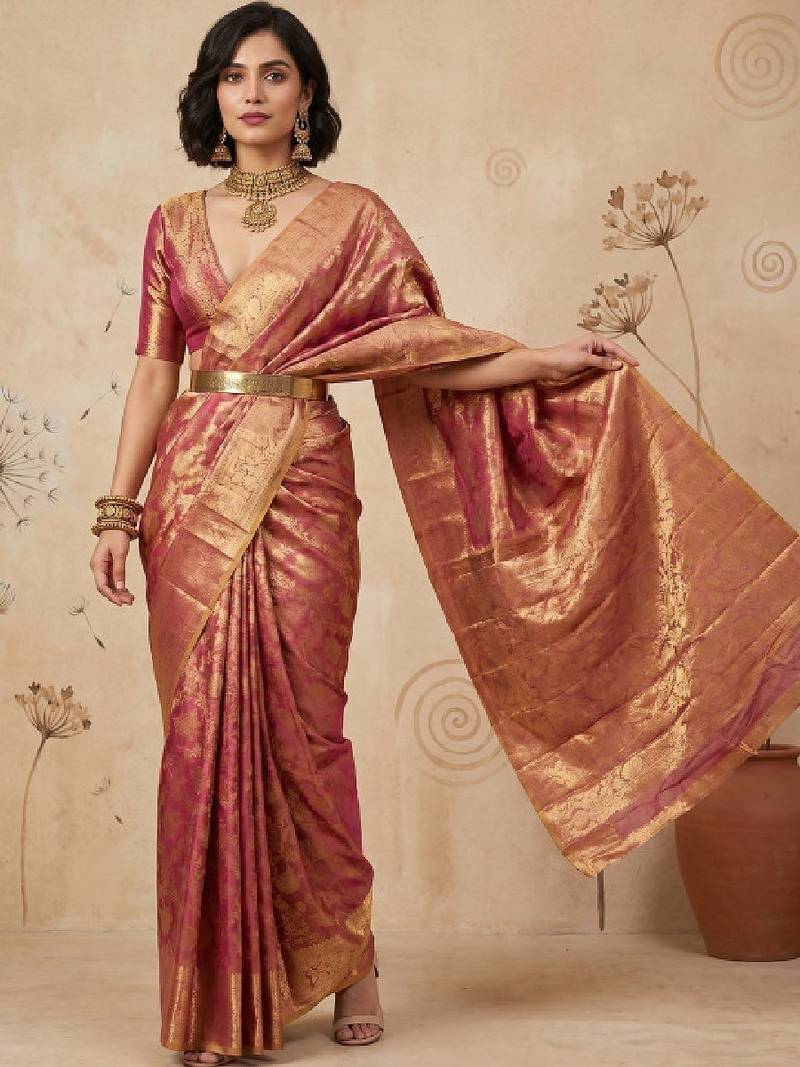 Woven design zari art silk handloom kanjeevaram saree