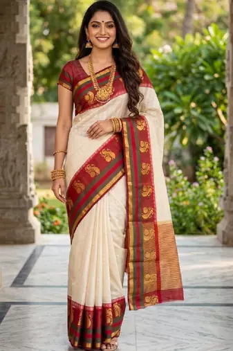Woven design zari art silk designer kanjeevaram saree