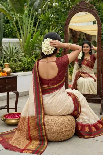 Woven design zari art silk designer kanjeevaram saree