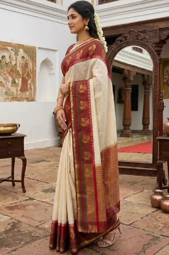 Woven design zari art silk designer kanjeevaram saree