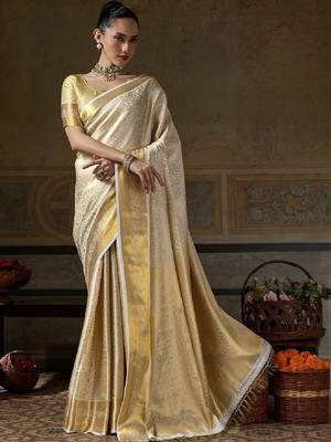 Woven design zari silk blend designer kanjeevaram saree 1