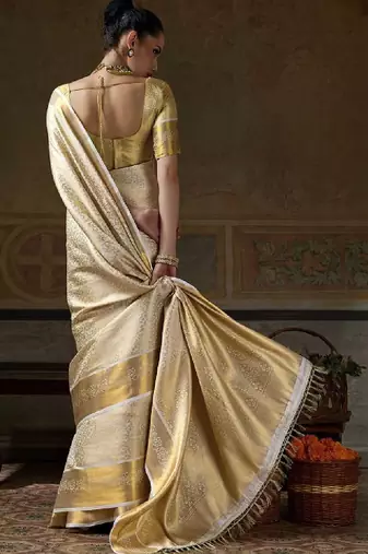 Woven design zari silk blend designer kanjeevaram saree