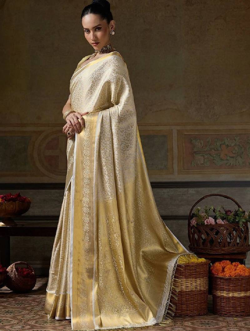Woven design zari silk blend designer kanjeevaram saree
