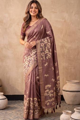 Floral silk blend designer kanjeevaram saree