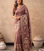Floral silk blend designer kanjeevaram saree