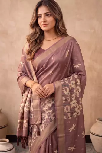 Floral silk blend designer kanjeevaram saree