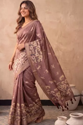 Floral silk blend designer kanjeevaram saree