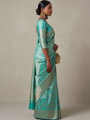 Woven design zari art silk handloom kanjeevaram saree 3