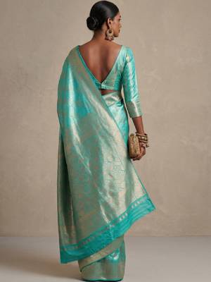 Woven design zari art silk handloom kanjeevaram saree 4