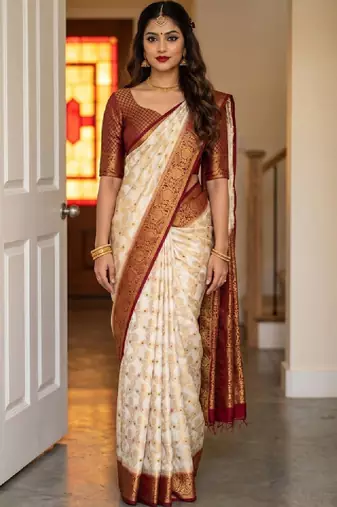 Woven design zari art silk designer kanjeevaram saree