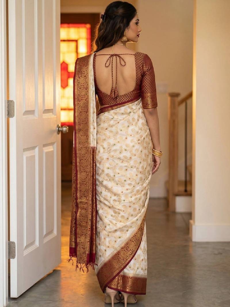 Woven design zari art silk designer kanjeevaram saree