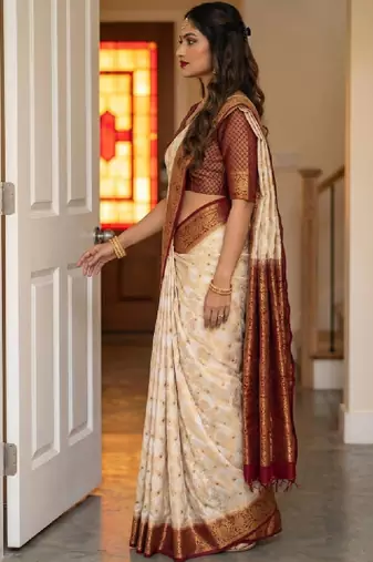 Woven design zari art silk designer kanjeevaram saree