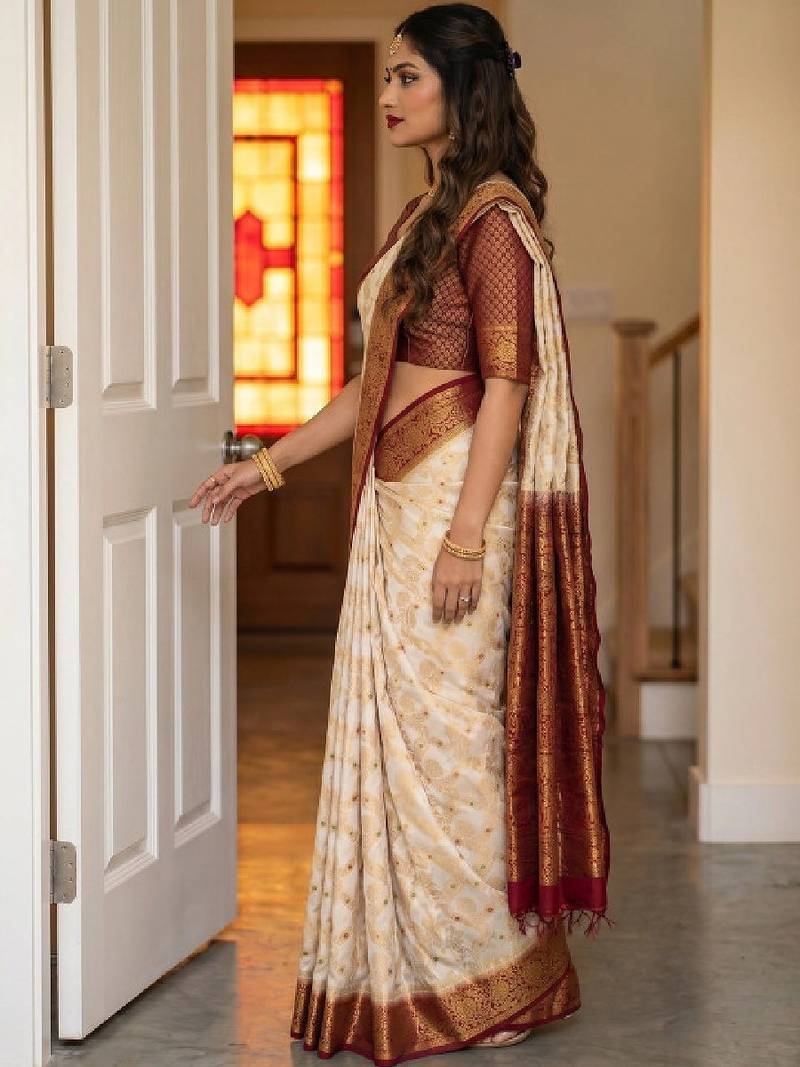 Woven design zari art silk designer kanjeevaram saree