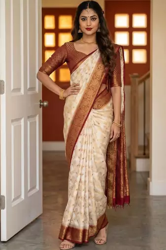Woven design zari art silk designer kanjeevaram saree