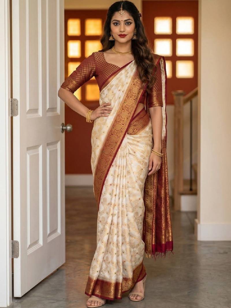 Woven design zari art silk designer kanjeevaram saree