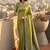 Women green banarasi jacquard zari weaving tassel pallu sarees