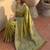 Women green banarasi jacquard zari weaving tassel pallu sarees