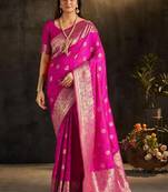 Woven design zari silk blend designer kanjeevaram saree