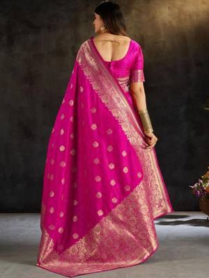 Woven design zari silk blend designer kanjeevaram saree 2