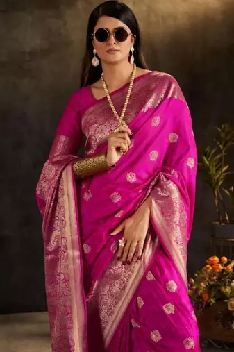 Woven design zari silk blend designer kanjeevaram saree