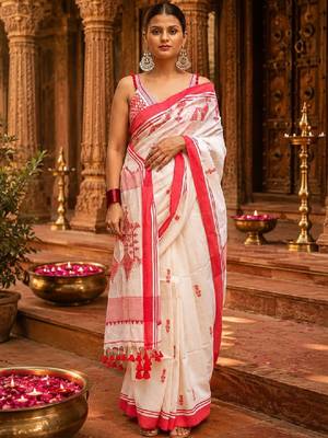 Ethnic motifs handloom kanjeevaram saree 3