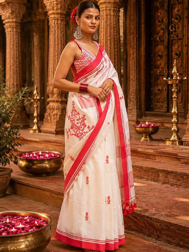 Ethnic motifs handloom kanjeevaram saree