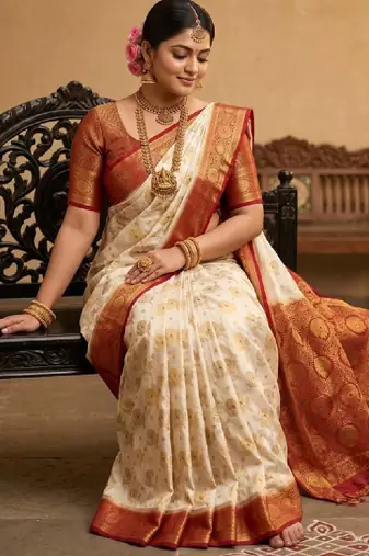Woven design zari art silk designer kanjeevaram saree
