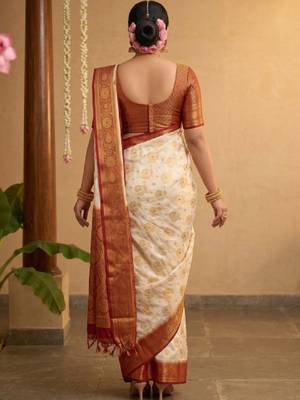 Woven design zari art silk designer kanjeevaram saree 2