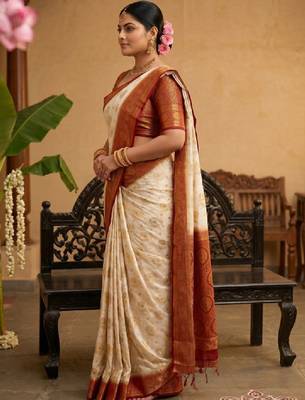 Woven design zari art silk designer kanjeevaram saree 3