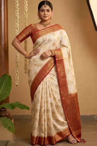 Woven design zari art silk designer kanjeevaram saree