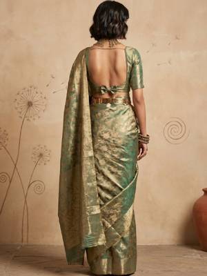 Woven design zari art silk handloom kanjeevaram saree 2
