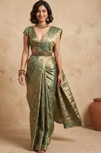 Woven design zari art silk handloom kanjeevaram saree
