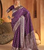 Woven design zari silk blend designer kanjeevaram saree