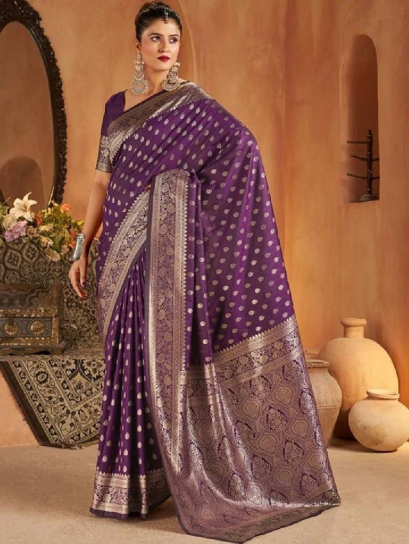 Woven design zari silk blend designer kanjeevaram saree