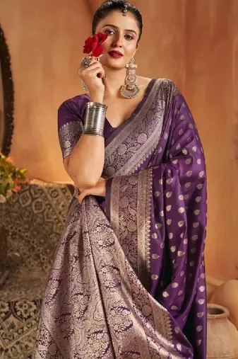 Woven design zari silk blend designer kanjeevaram saree