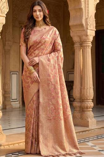 Woven design zari silk blend designer kanjeevaram saree