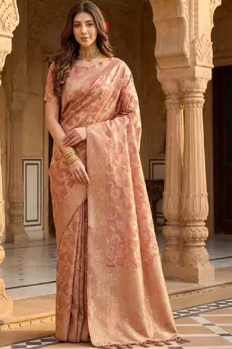 Woven design zari silk blend designer kanjeevaram saree