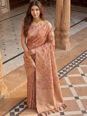 Woven design zari silk blend designer kanjeevaram saree 2