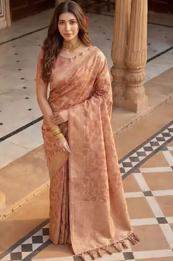 Woven design zari silk blend designer kanjeevaram saree