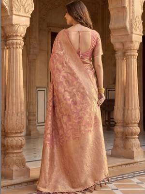 Woven design zari silk blend designer kanjeevaram saree 3