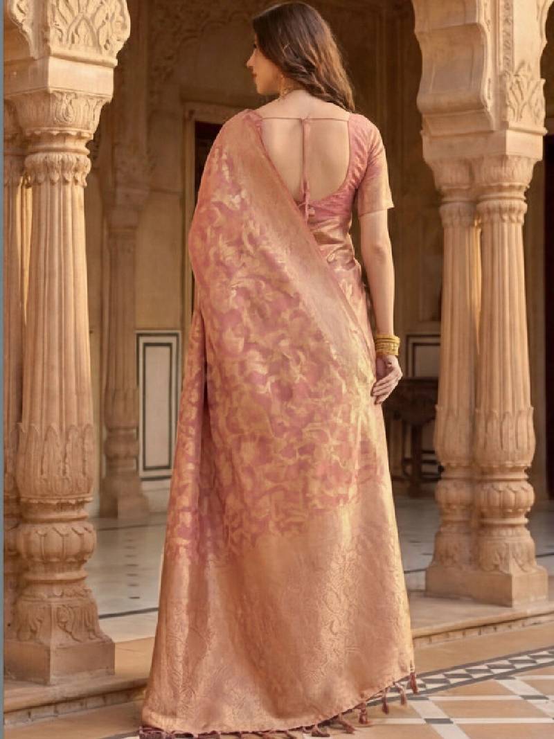 Woven design zari silk blend designer kanjeevaram saree