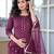 Burgundy floral printed viscose rayon kurta set for women