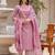 Pink floral printed pure cotton kurta set for women