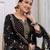Black floral printed viscose rayon kurta set for women