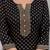 Black floral printed viscose rayon kurta set for women