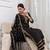Black floral printed viscose rayon kurta set for women