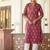 Mauve floral printed pure cotton kurta set for women