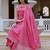 Pink floral printed pure cotton kurta set for women