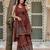 Maroon floral printed pure cotton kurta set for women
