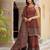 Maroon floral printed pure cotton kurta set for women